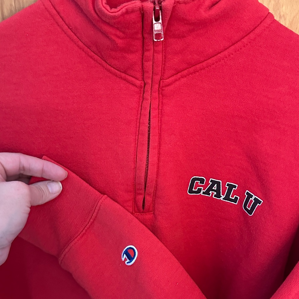 Champion Red Quarter-Zip Sweatshirt